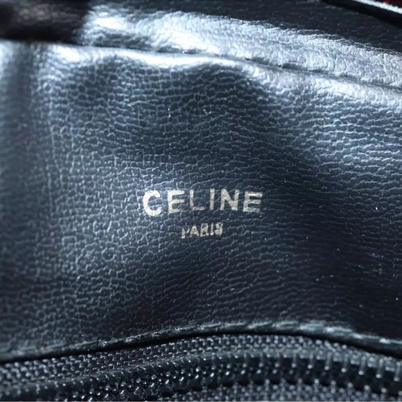 CELINE Macadam Canvas Shoulder Bag Leather Red Gold Authentic fm3695 - Vintage - Picture 12 of 15